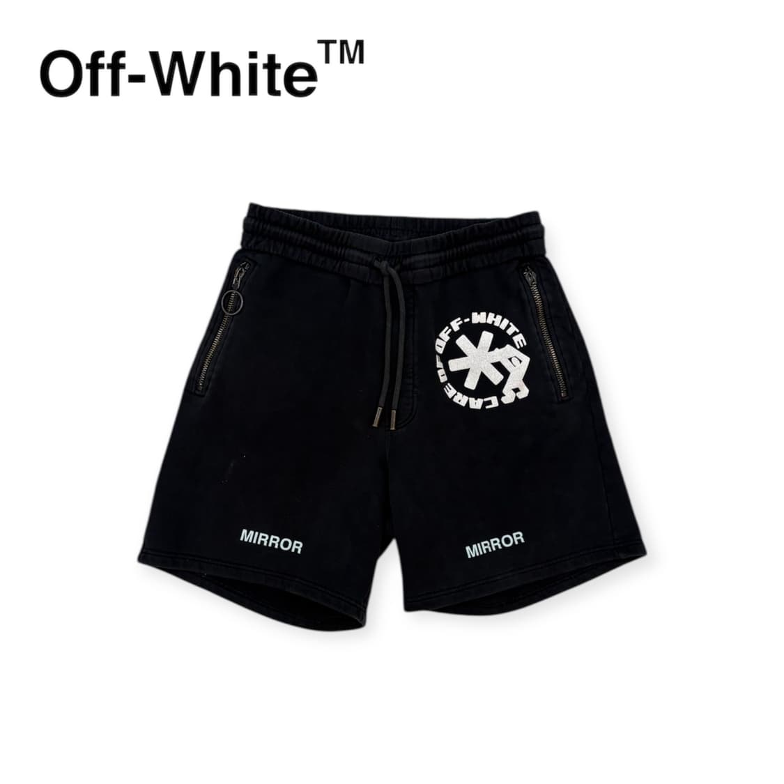 오프화이트 컷오프 반바지 상품이미지1