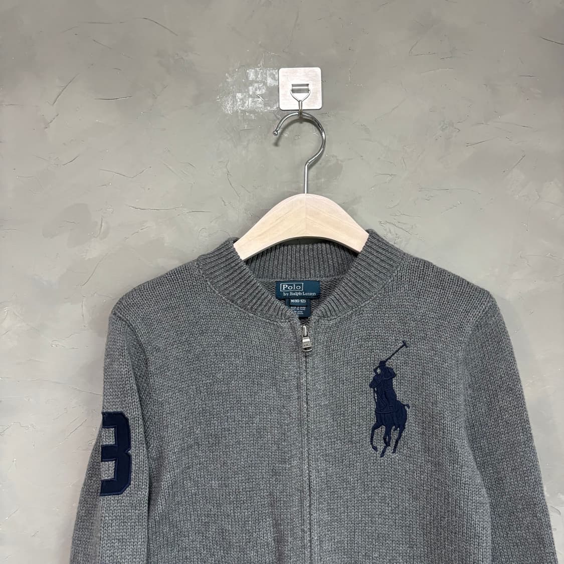 폴로 랄프로렌 빅포니 니트집업 그레이 상품이미지2
