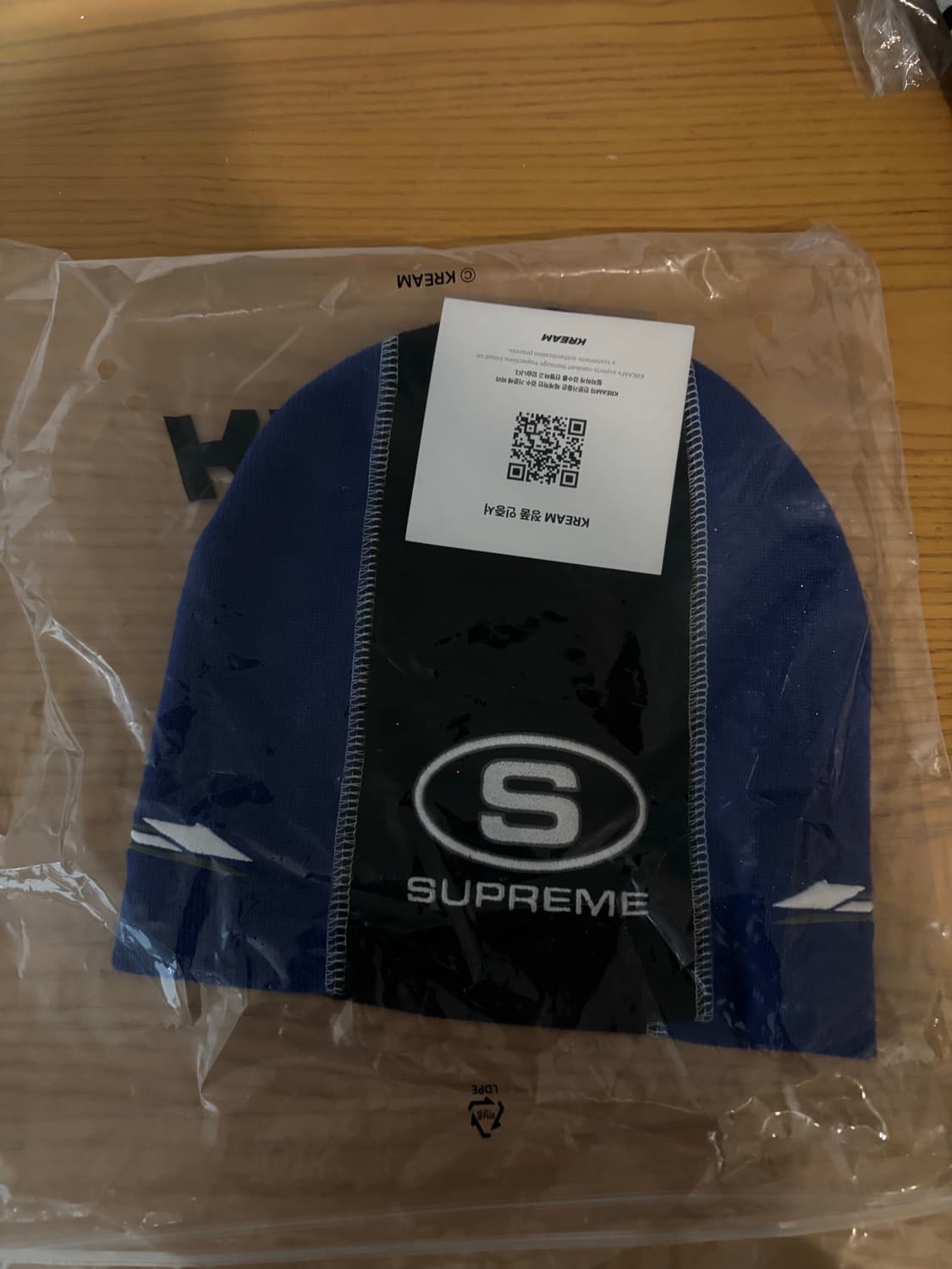 슈프림 레이싱 패널로고 비니 네이비 상품이미지2