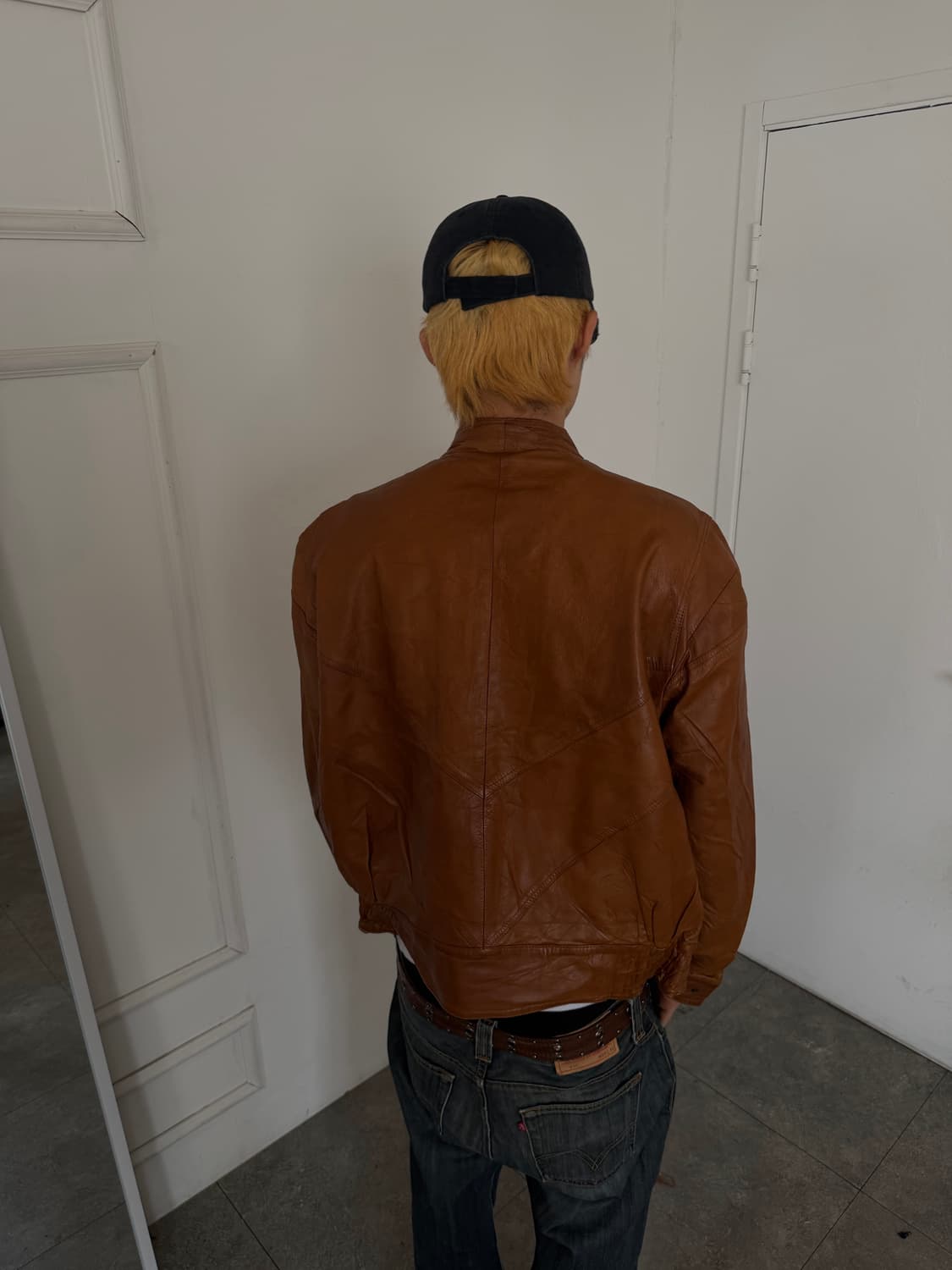 유러피안 위빙 레더 자켓 상품이미지7