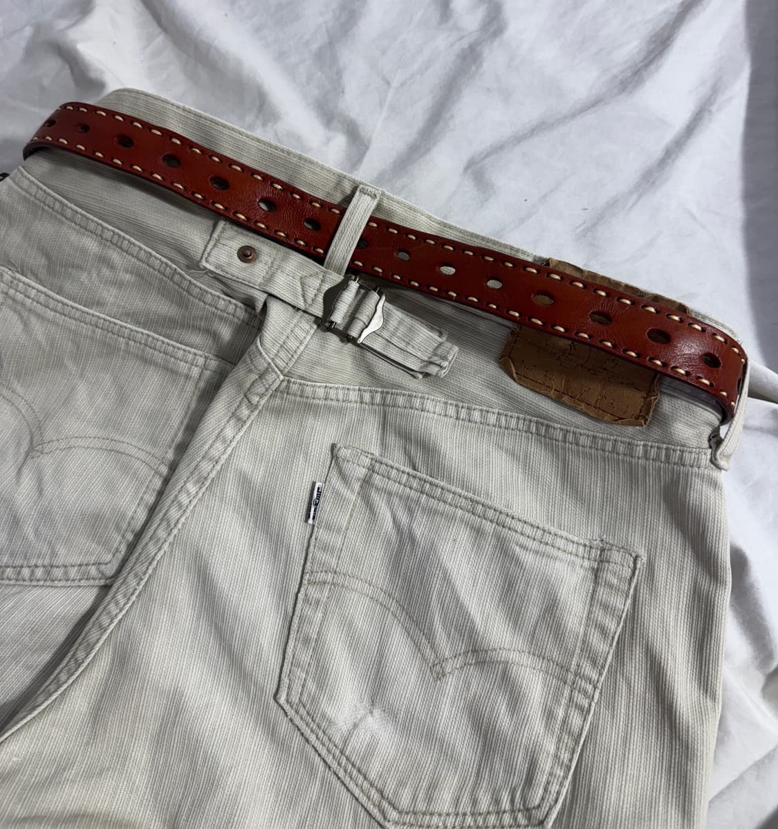 빈티지 스티치 레더 벨트 상품이미지2