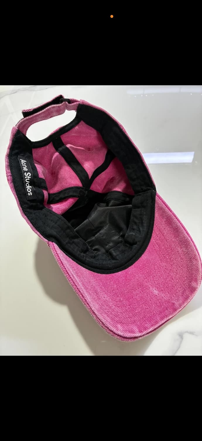 아크네 스튜디오 레더 패치 코튼 캡 핑크 상품이미지3