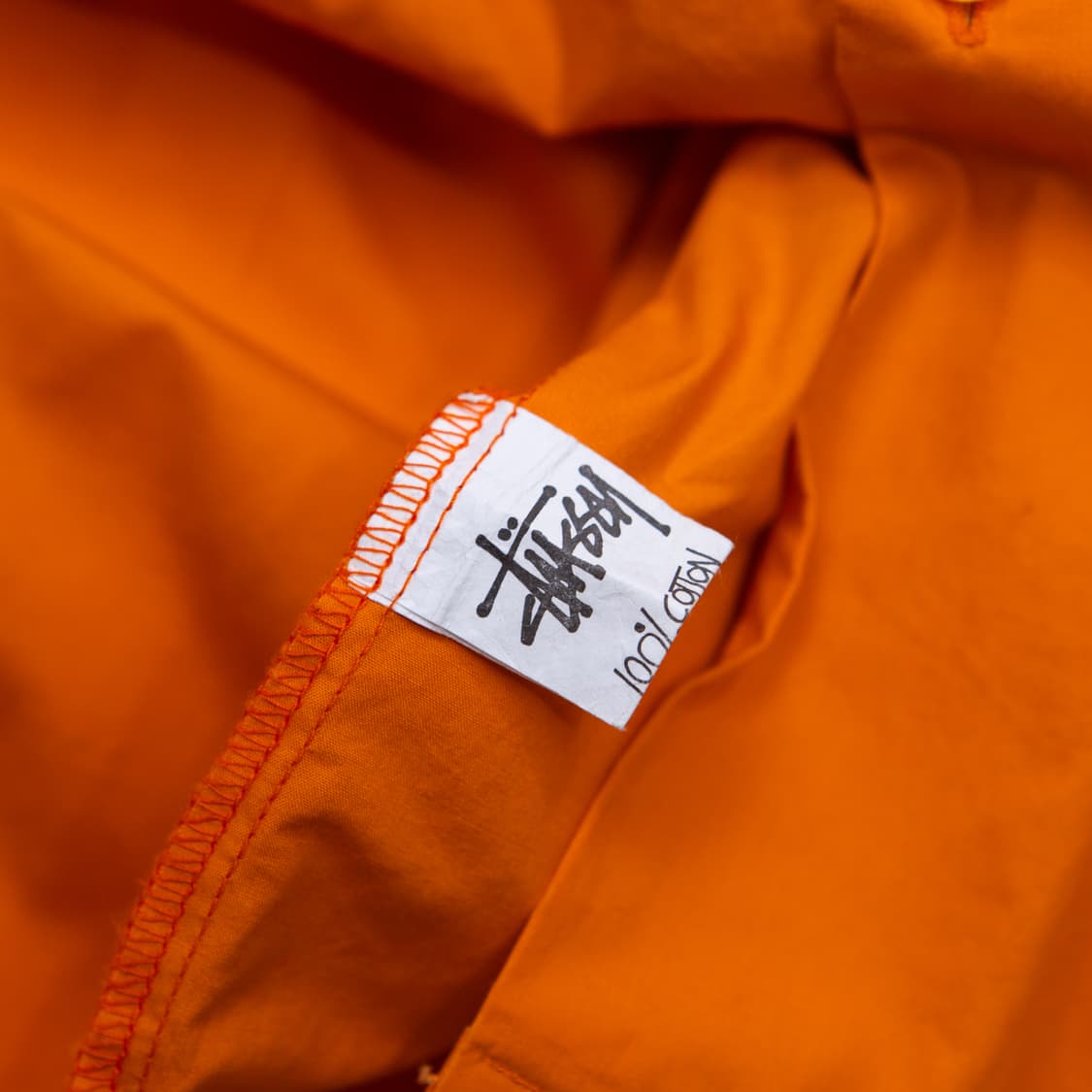 90s 스투시 오렌지 오픈 카라 셔츠 상품이미지8