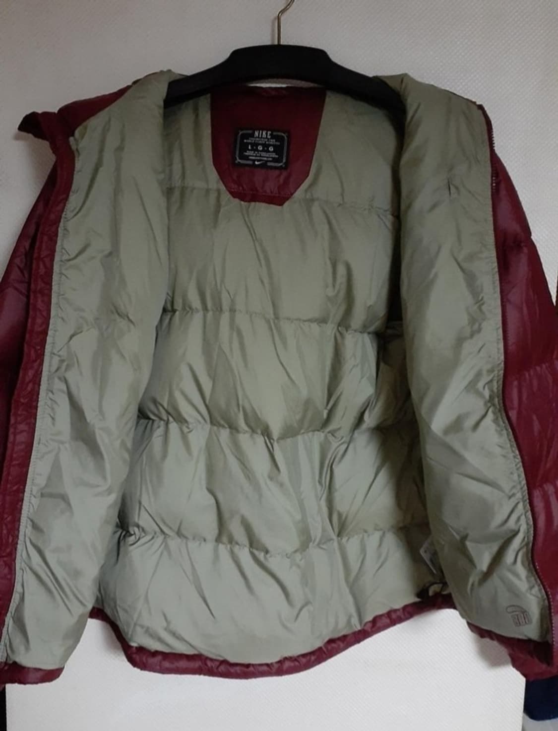 나이키 800필 구스다운 패딩 점퍼 자켓 레드 L 100 상품이미지3