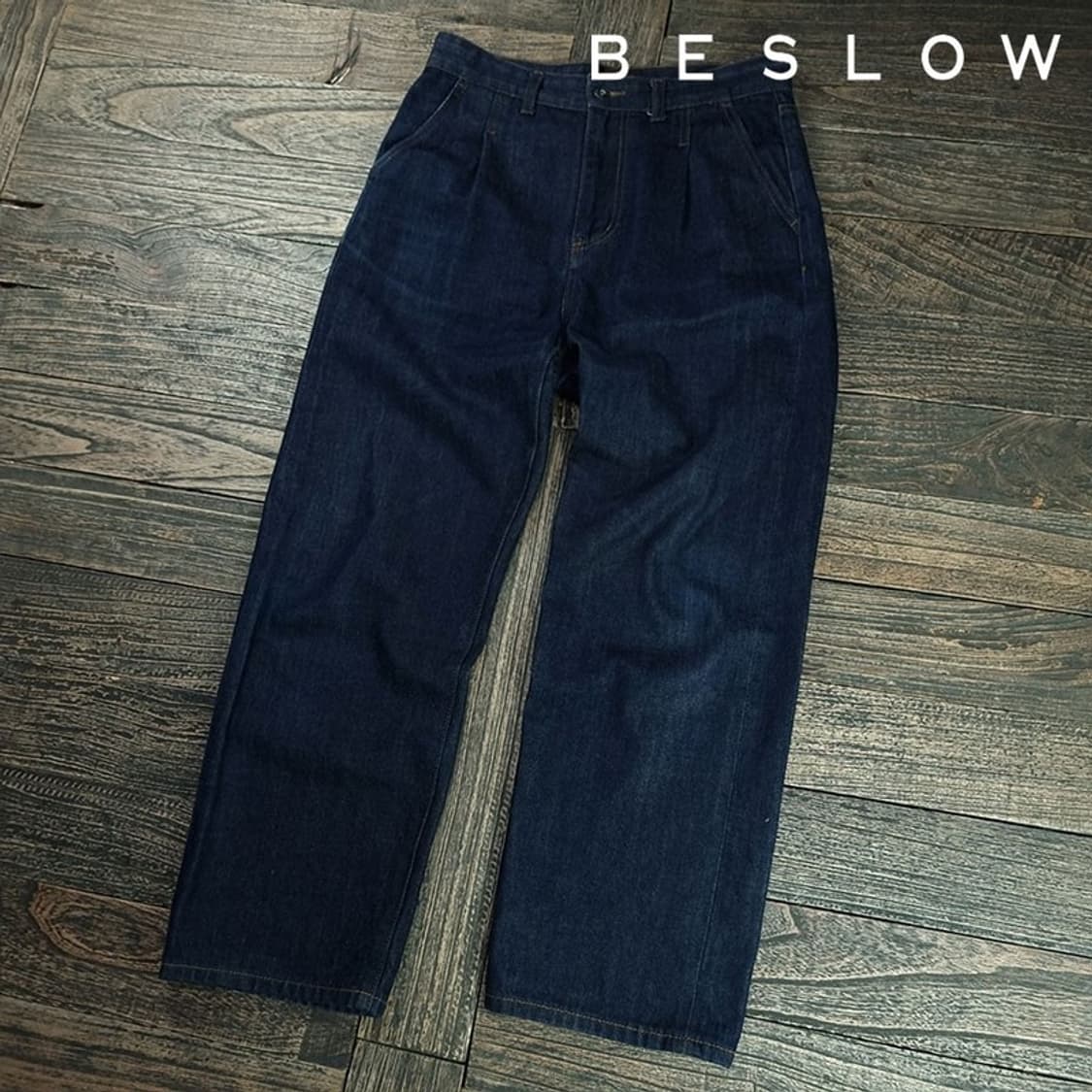 [비슬로우] 핀턱 루즈핏 셀비지 데님 팬츠 청바지 M19689 상품이미지1