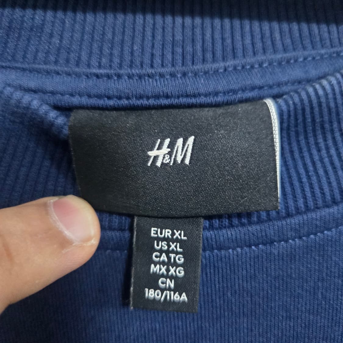H&M 맨투맨 네이비 블루 상품이미지3