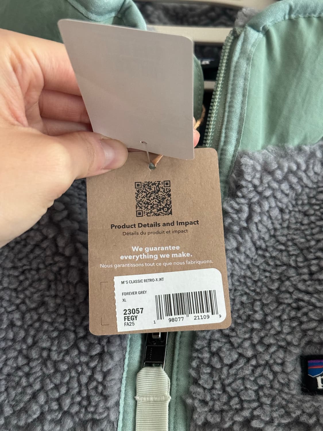 [새상품] 파타고니아 클래식 레트로X 플리스 자켓 그레이 (XL) 상품이미지4