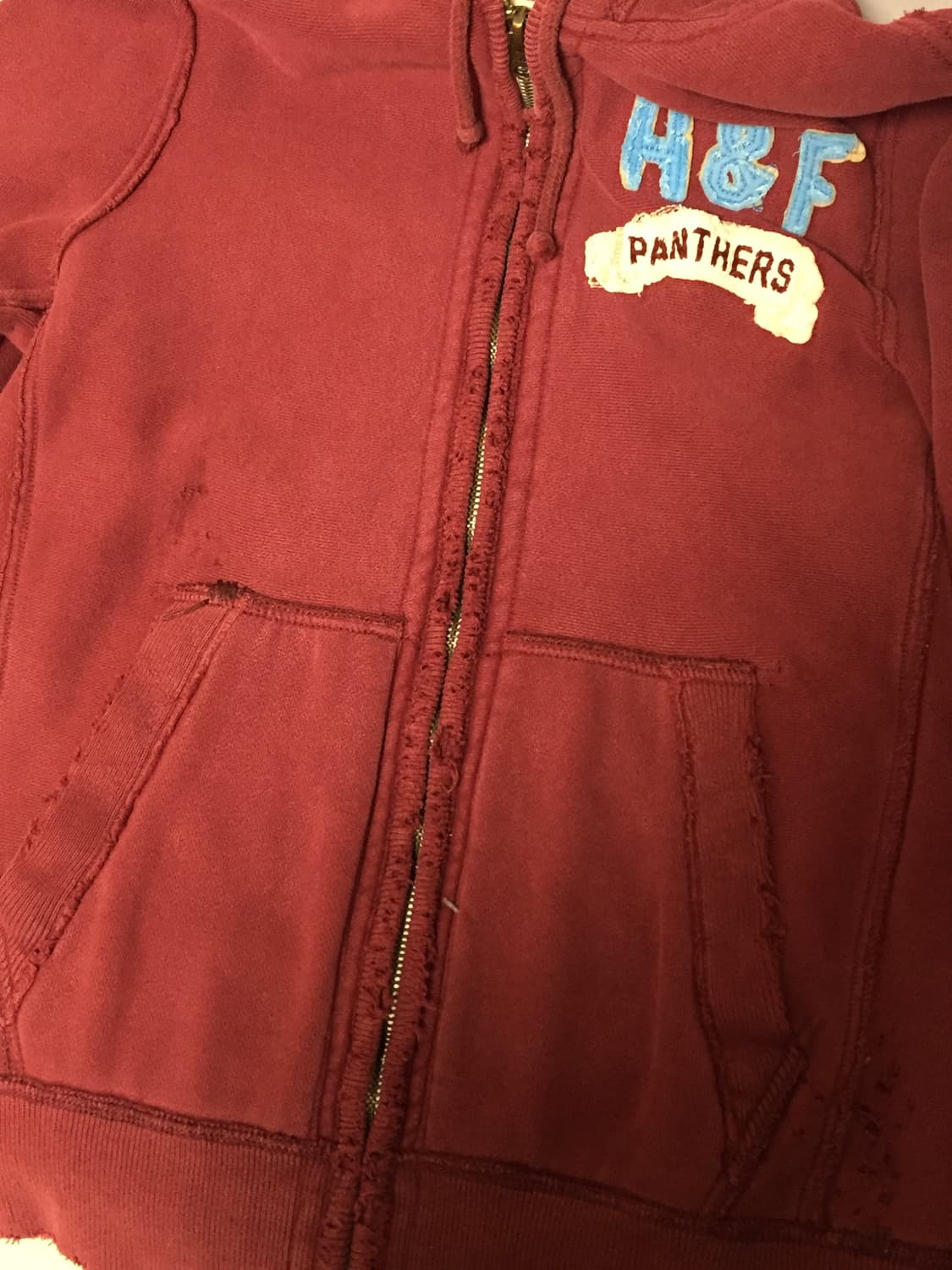 아베크롬비 버건디 후드집업 M 상품이미지4