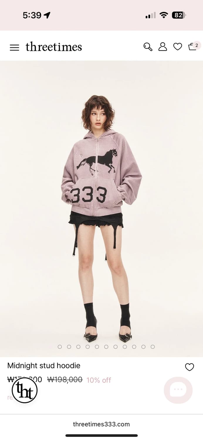 구해요)쓰리타임즈 미드나잇 스터드 후디 상품이미지1