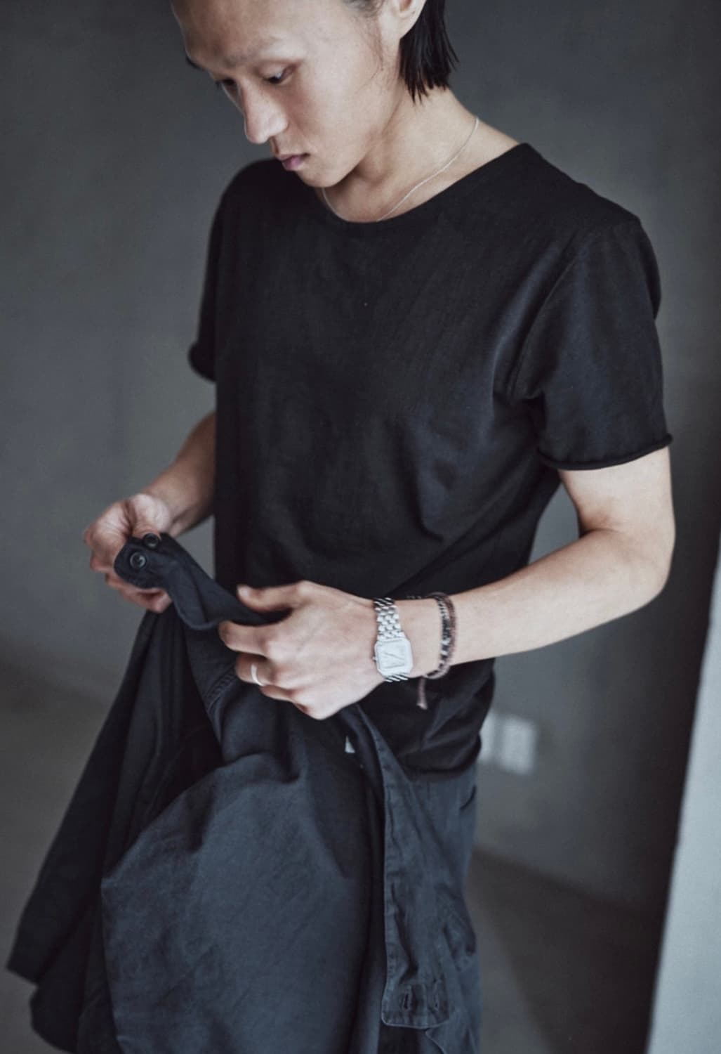 Textured Roll Half Sleeve black (3) 상품이미지1