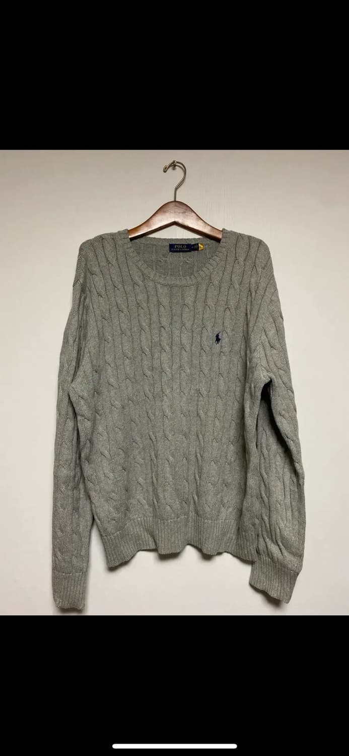 폴로 랄프로렌 꽈배기 케이블니트 그레이 XL 상품이미지1