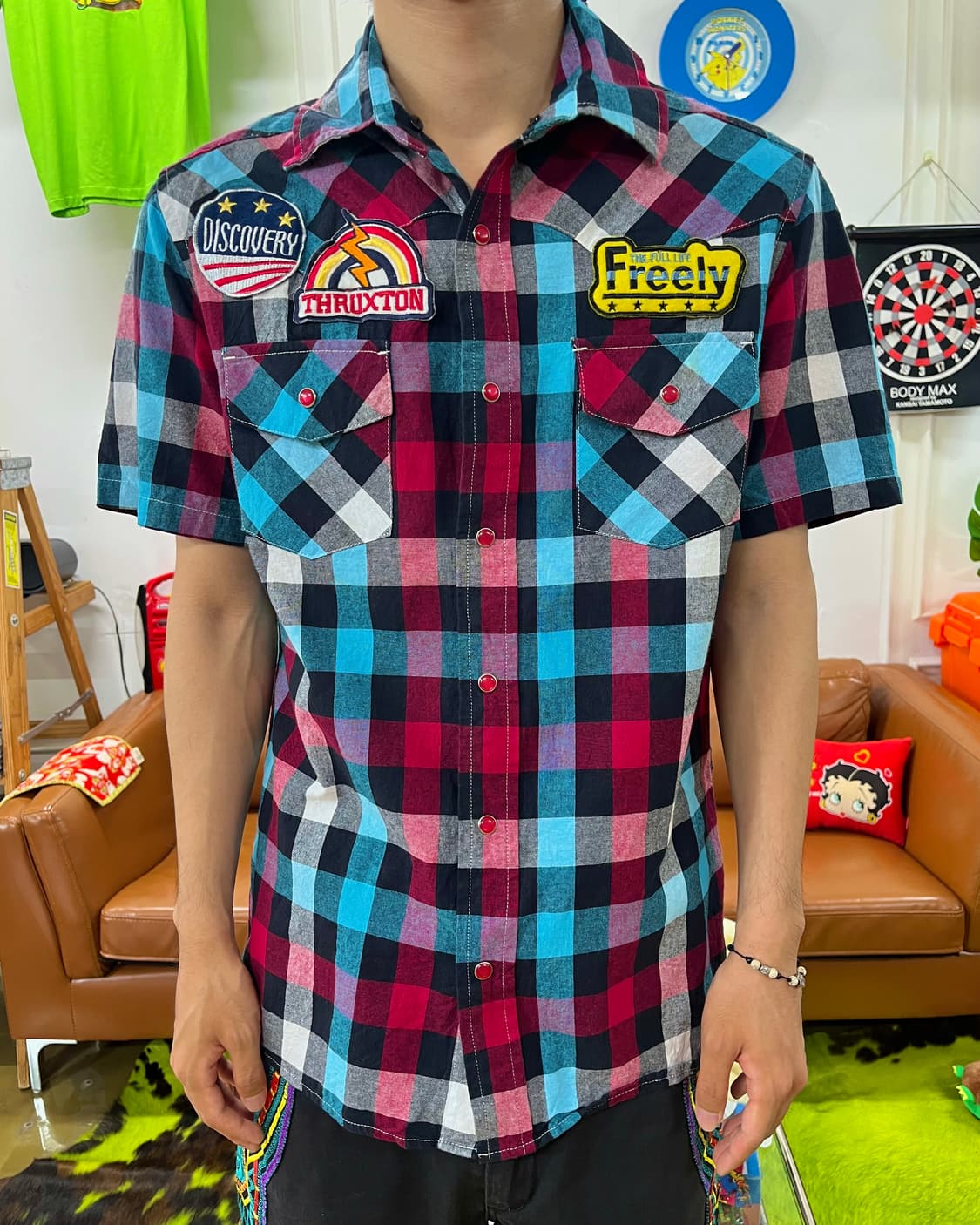 Thruxton Vintage Half Sleeve Check Ahirt 상품이미지2