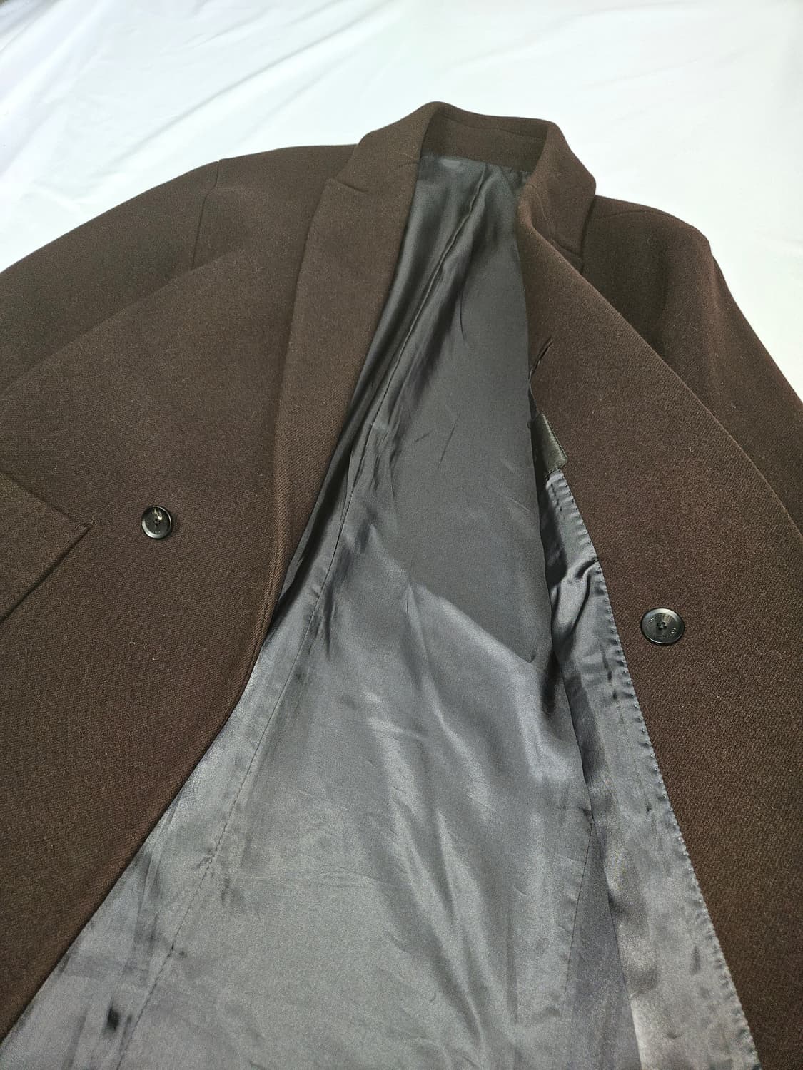 타임옴므 TIME 한섬 캐시미어 브라운 코트 정장 자켓 95 오버핏 상품이미지3