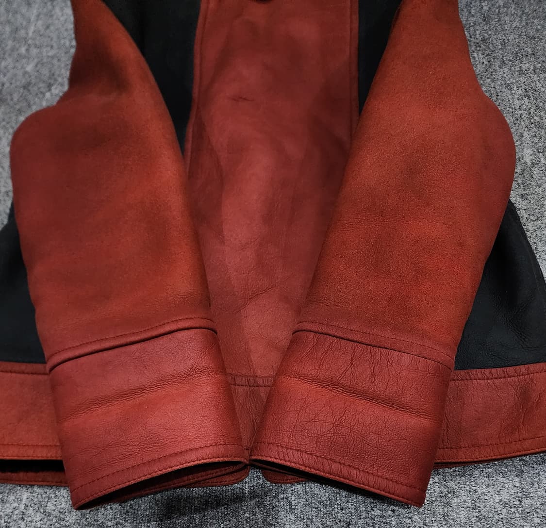 빈티지 빈폴 컬러블록 양가죽 양털 스웨이드 무스탕 95 상품이미지7