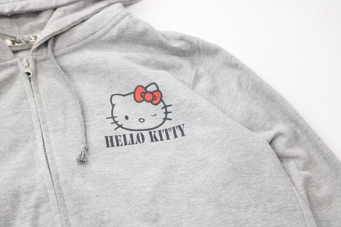 헬로키티 빈티지 빅로고 윙크 그레이 후드 집업 (L) 상품이미지8
