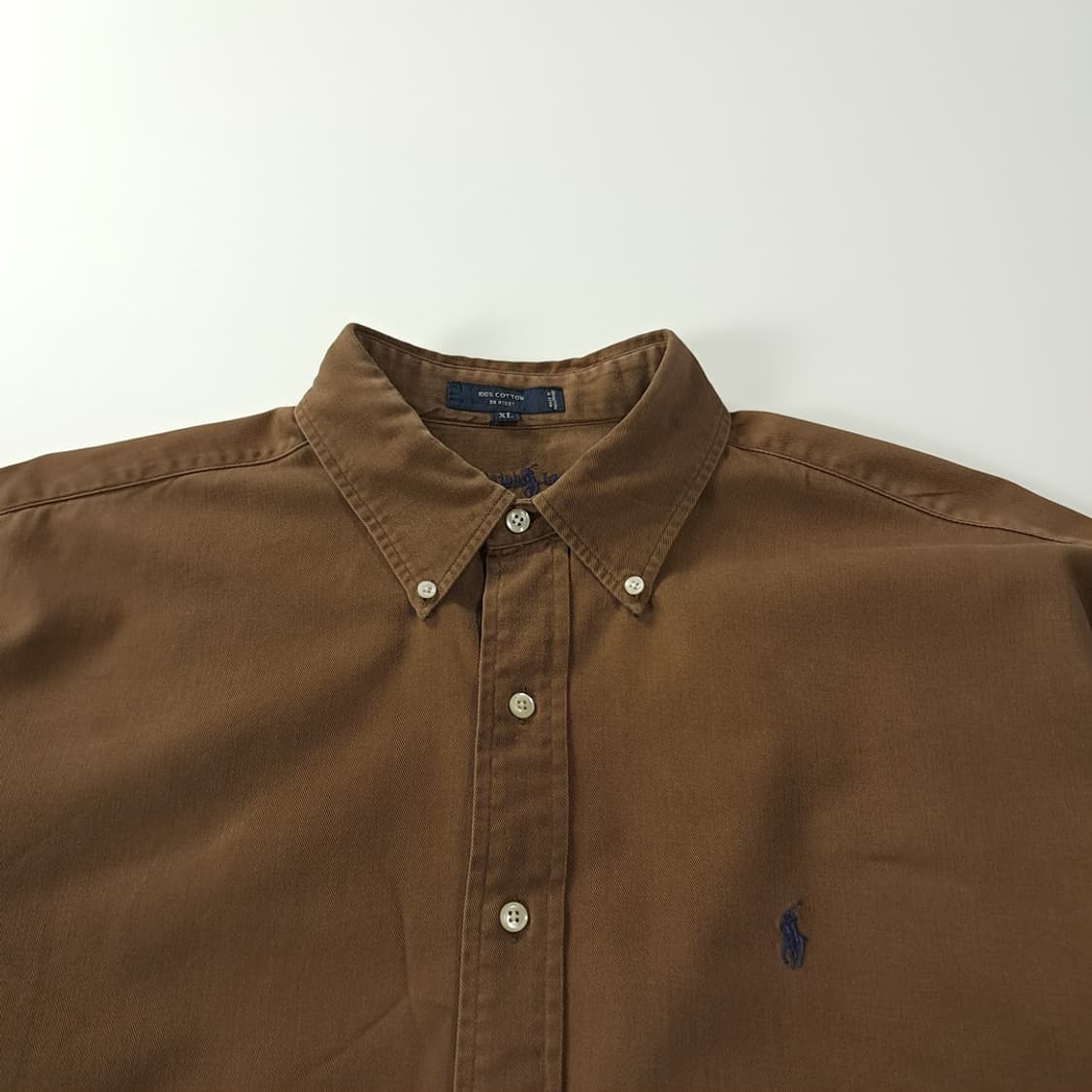 CK299 XL 폴로 90s 더블레어 클래식 브라운 버튼다운 셔츠 남방 상품이미지2