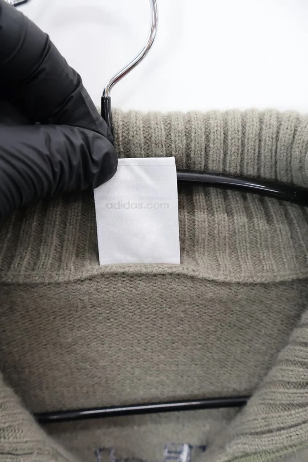 00's Adidas Knit Zip Jacket Beige Navy 상품이미지7