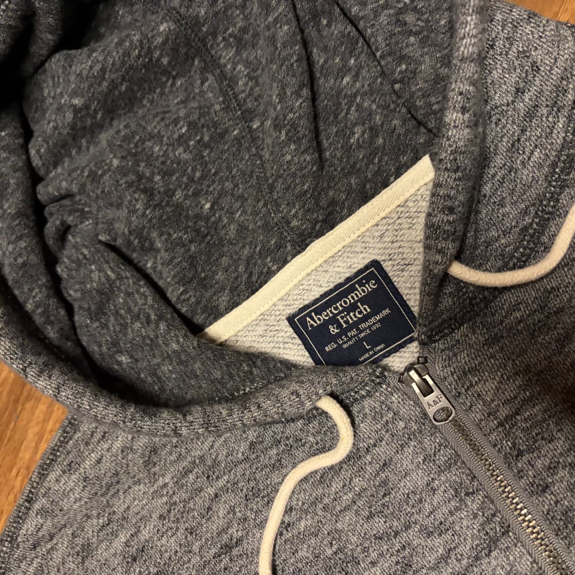 ABERCROMBIE & FITCH ZIP UP HOODIE GRAY 상품이미지7