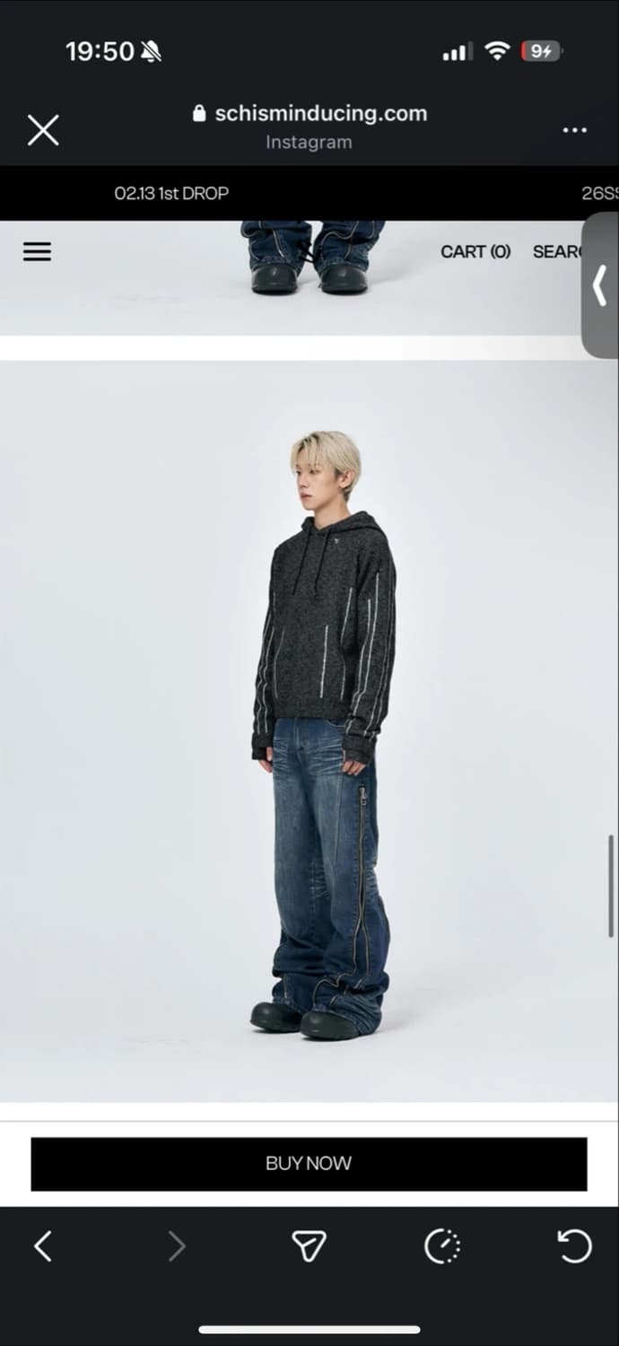 SCHISM PARALLEL LINE HOODED SWEATER CHAR 상품이미지6