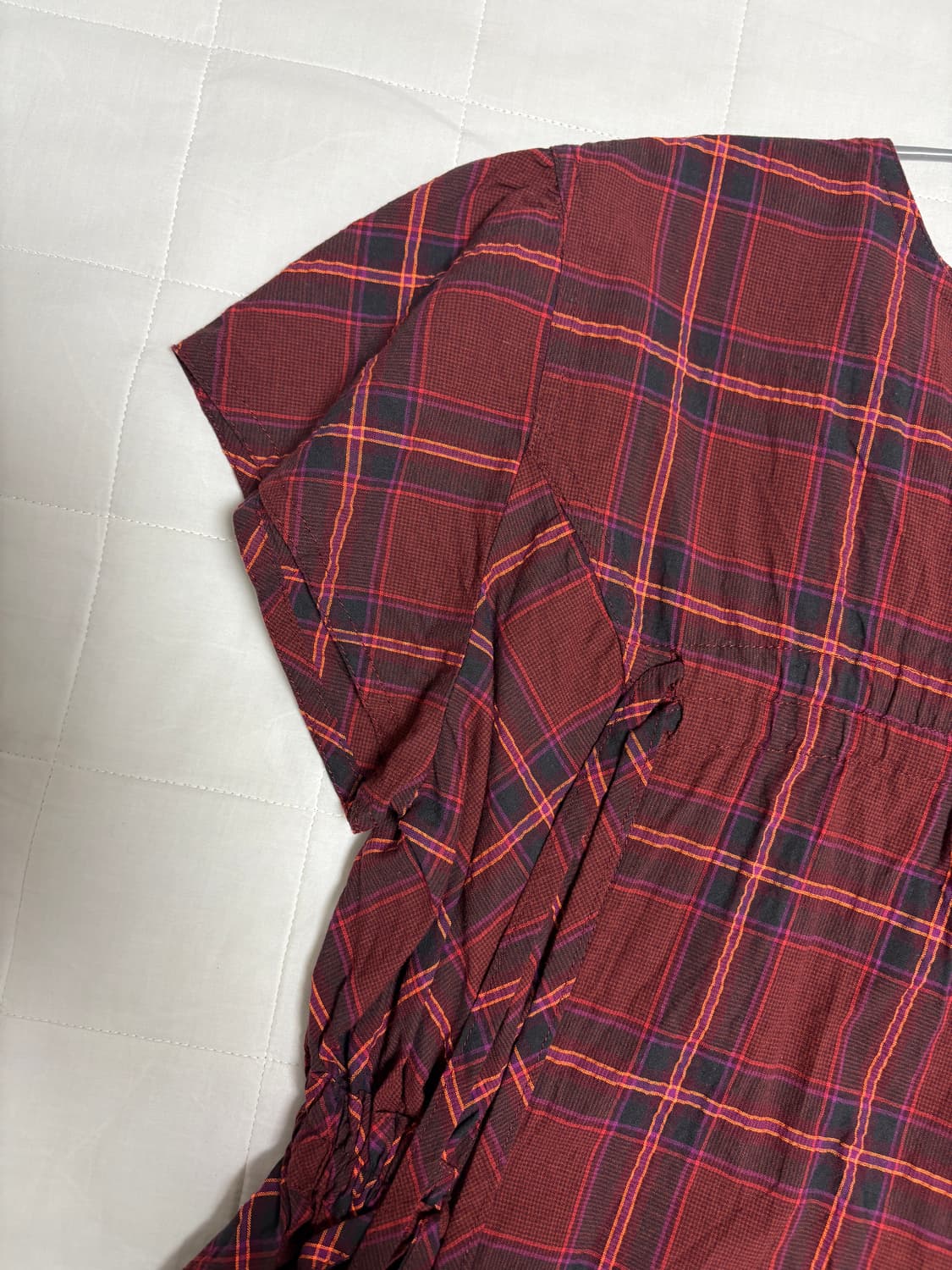 경 레드 체크 드레스 블라우스 상품이미지7