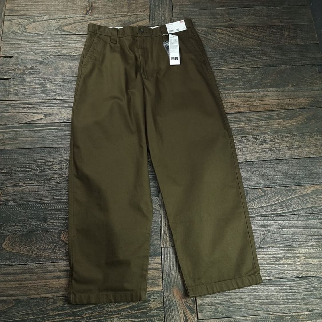 [유니클로 U 르메르](새상품) 와이드 코튼 팬츠 올리브카키 M18776 상품이미지1