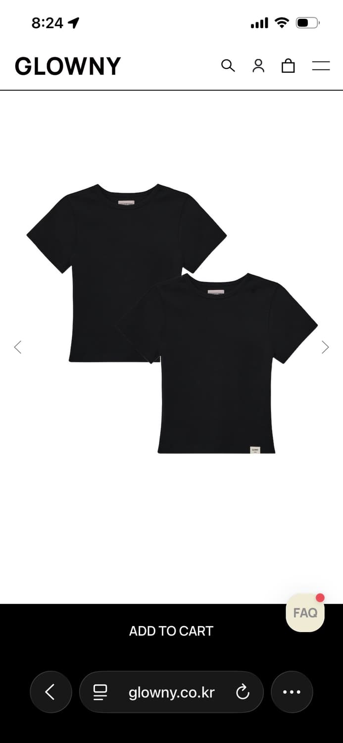 Glowny baby tee black 글로니 베이비 티 블랙 상품이미지2