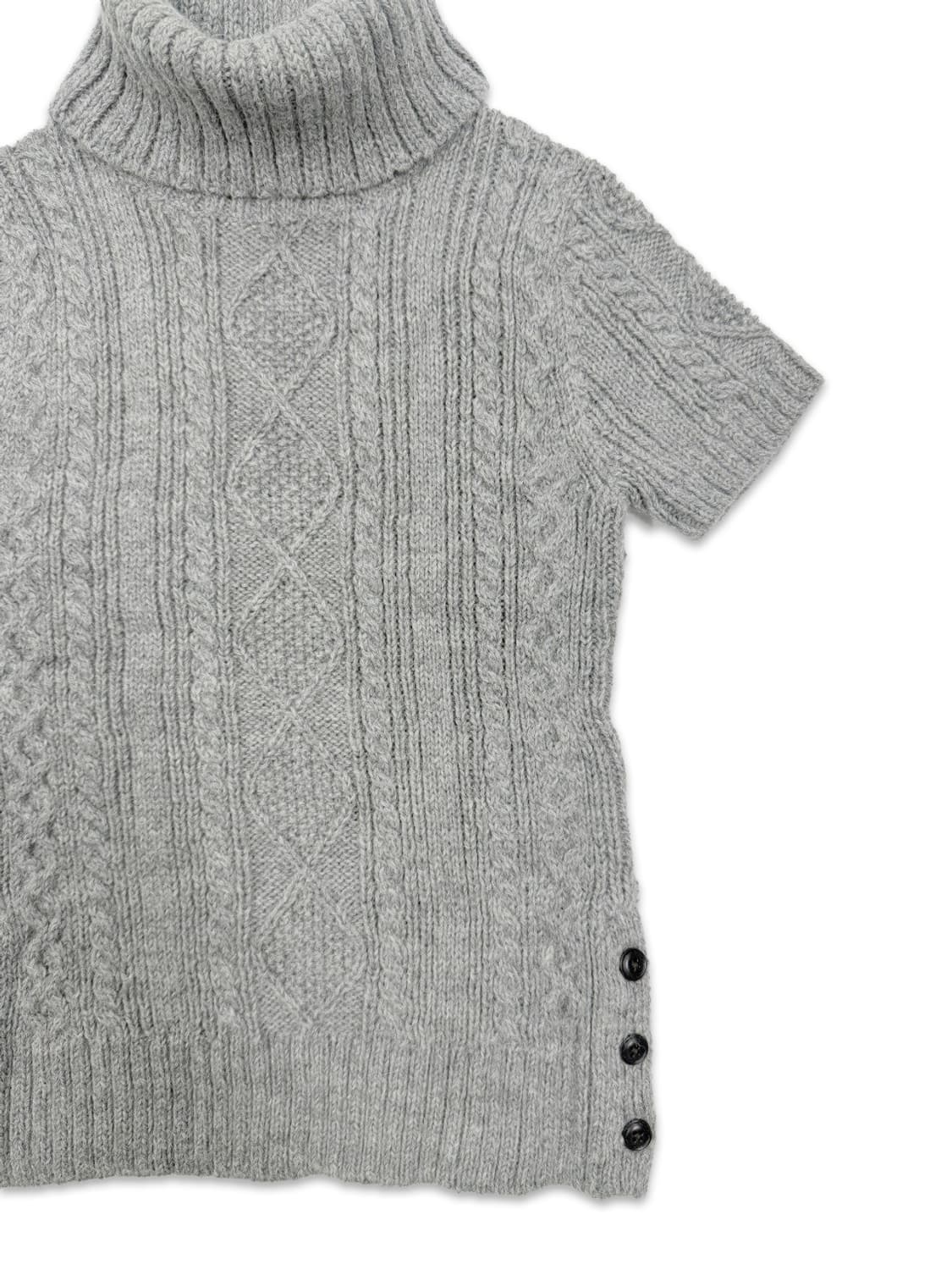 빈티지 그레이 사이드 단추 반팔 니트 상품이미지2