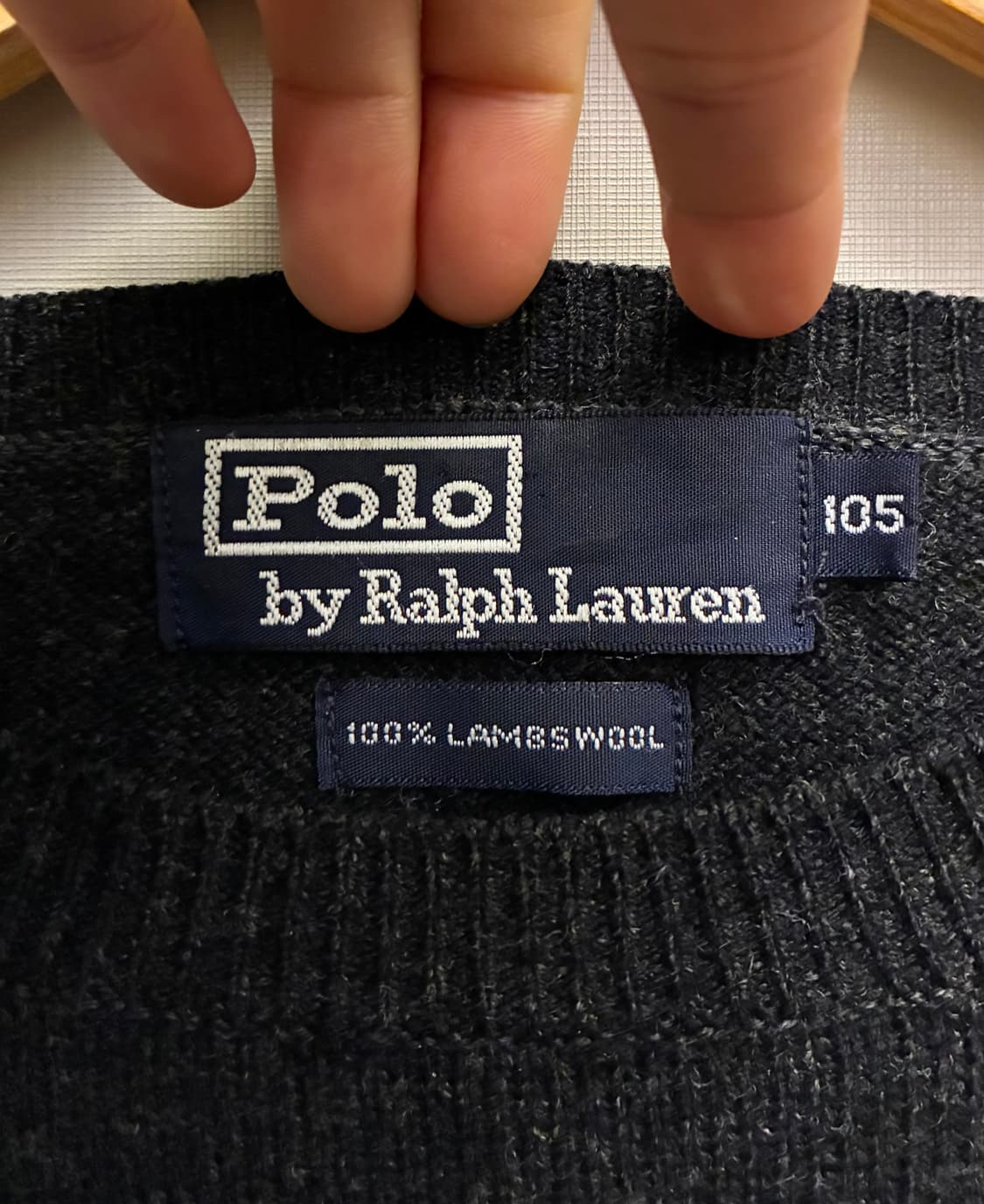 (XL)POLO 폴로랄프로렌 램스울 크루넥 니트 차콜 블랙 상품이미지9