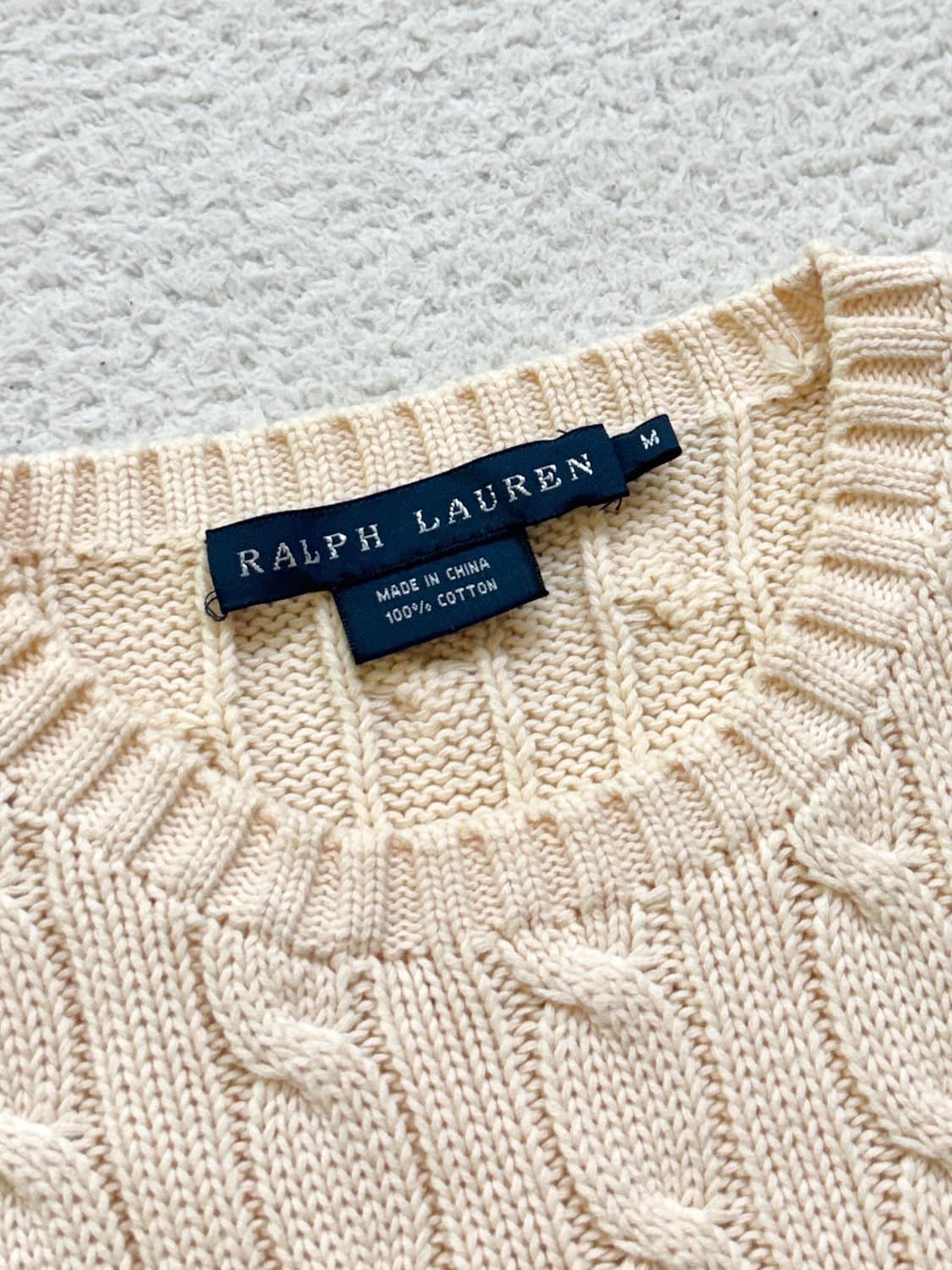 폴로 아이보리 케이블 니트 상품이미지4