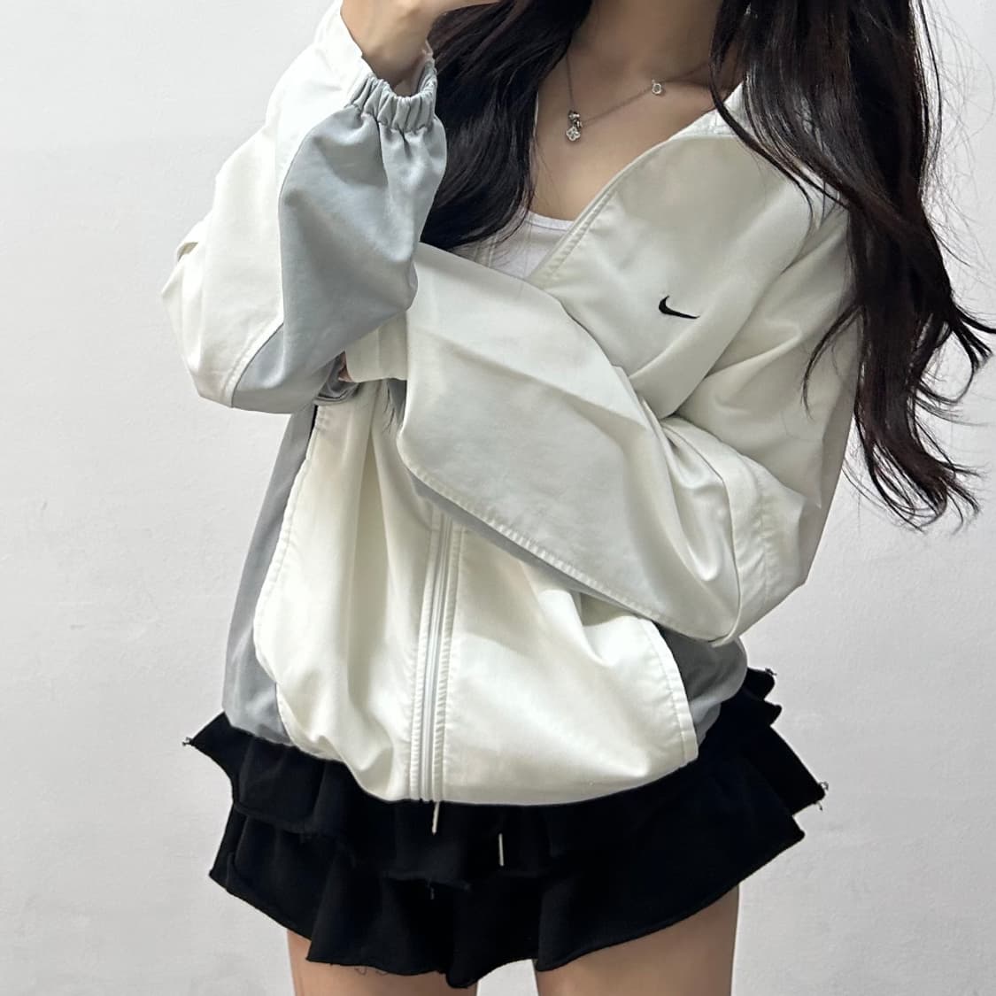 나이키 00s 화이트 올드스쿨 아방핏 윈드브레이커 집업 자켓(100) 상품이미지2