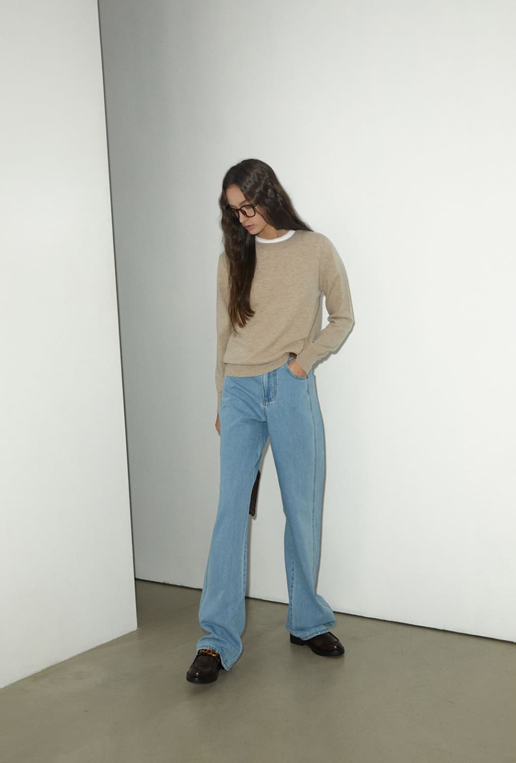 Signature Semi Wide Denim Pants_MIDDLE 상품이미지2