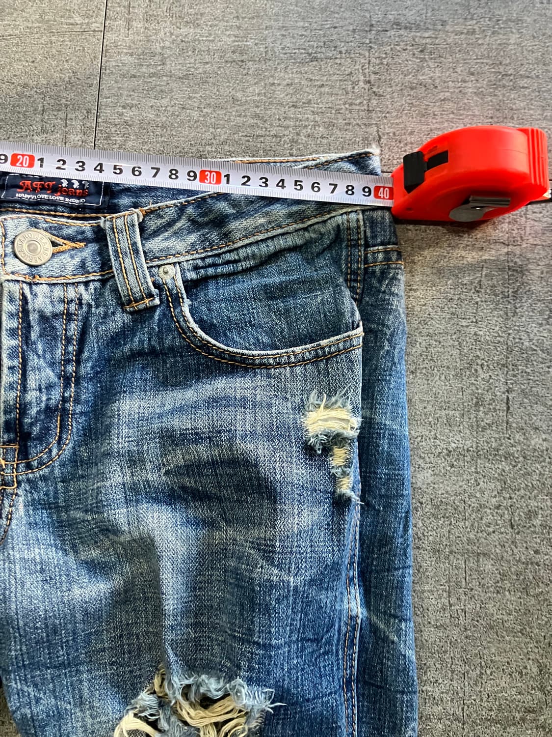 일본빈티지 Aft 핀터깔y2k 고딕펑크 보헤미안 데미지데님팬츠 상품이미지3