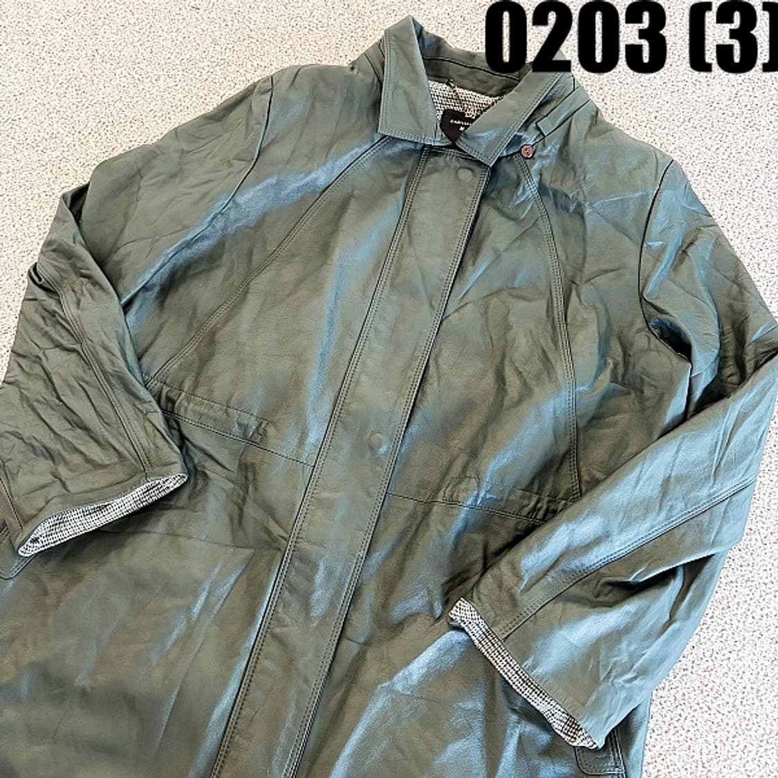 [100] 샤트렌 빈티지 천연 양가죽 롱 코트 레더 자켓 상품이미지2