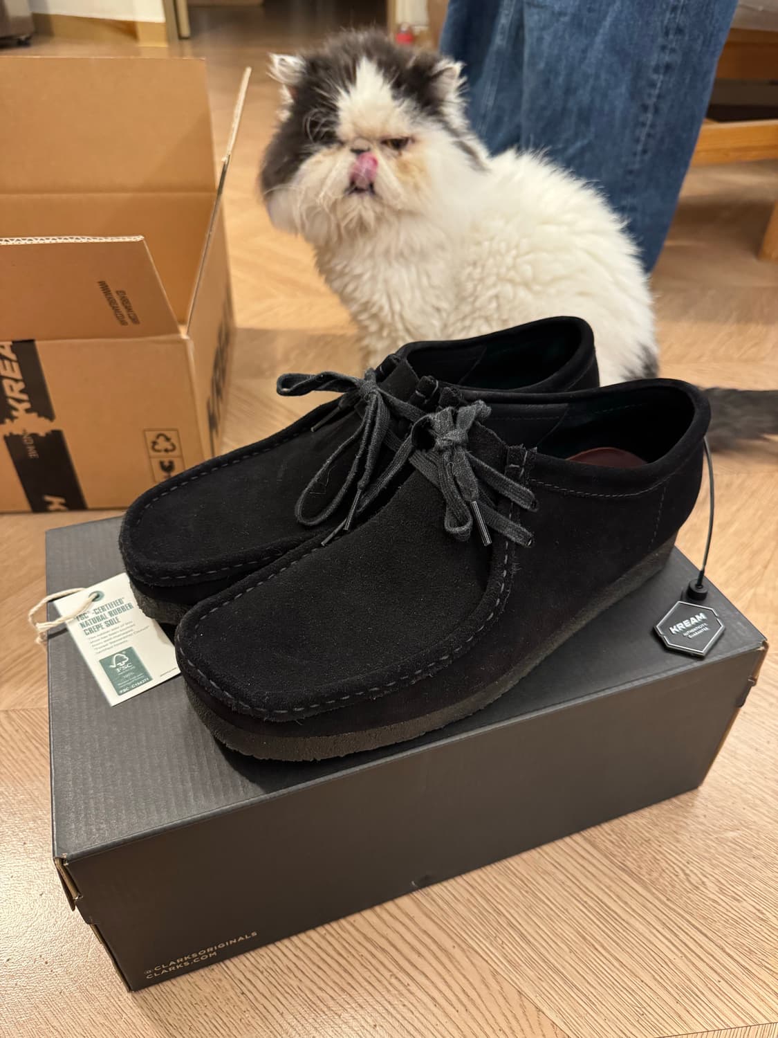 [UK9] 클락스 왈라비 블랙 스웨이드 미중고 상품이미지1