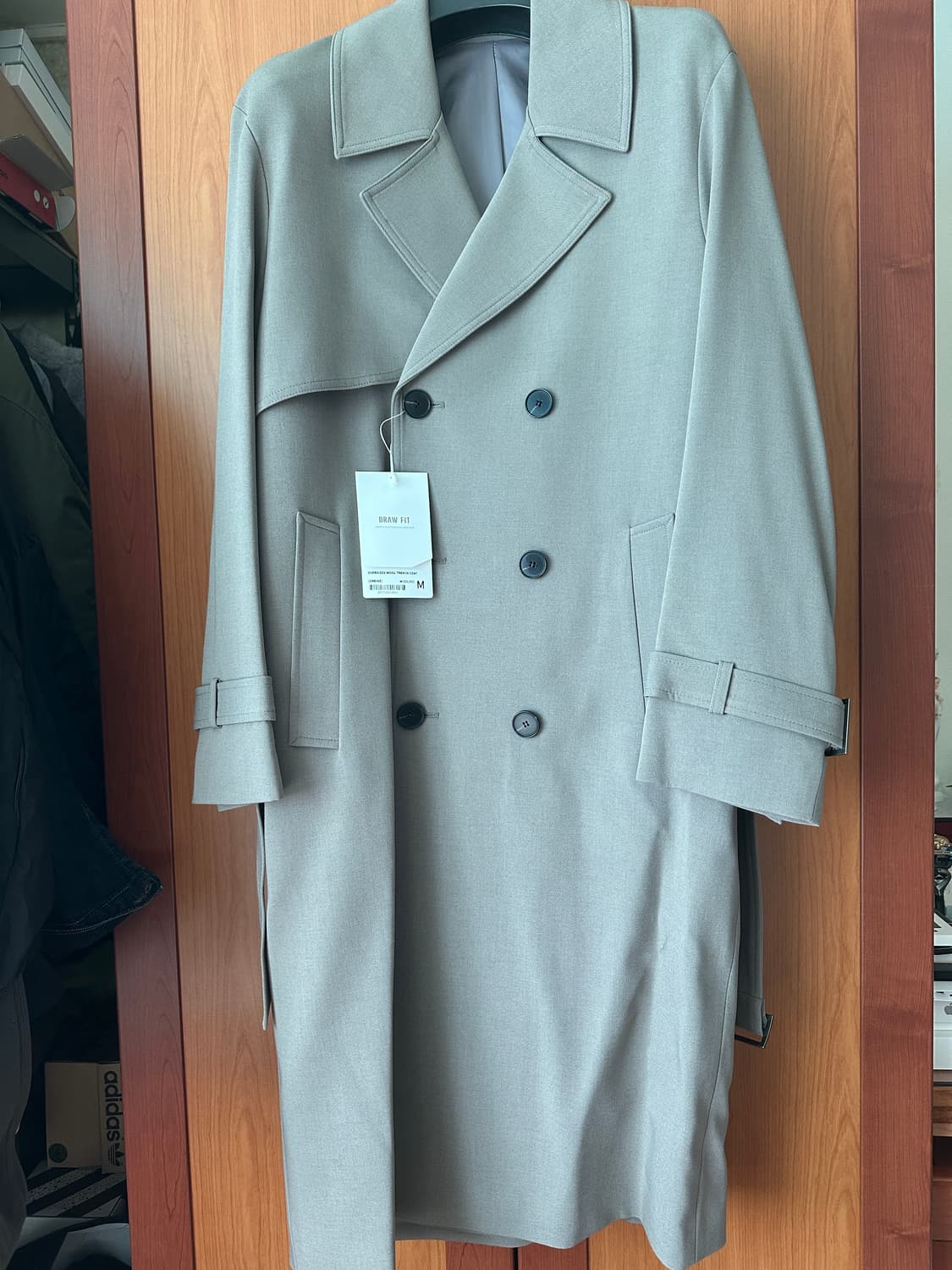 새상품) 오버사이즈 울 트렌치 코트 [GREIGE] M사이즈 팝니다. 상품이미지2