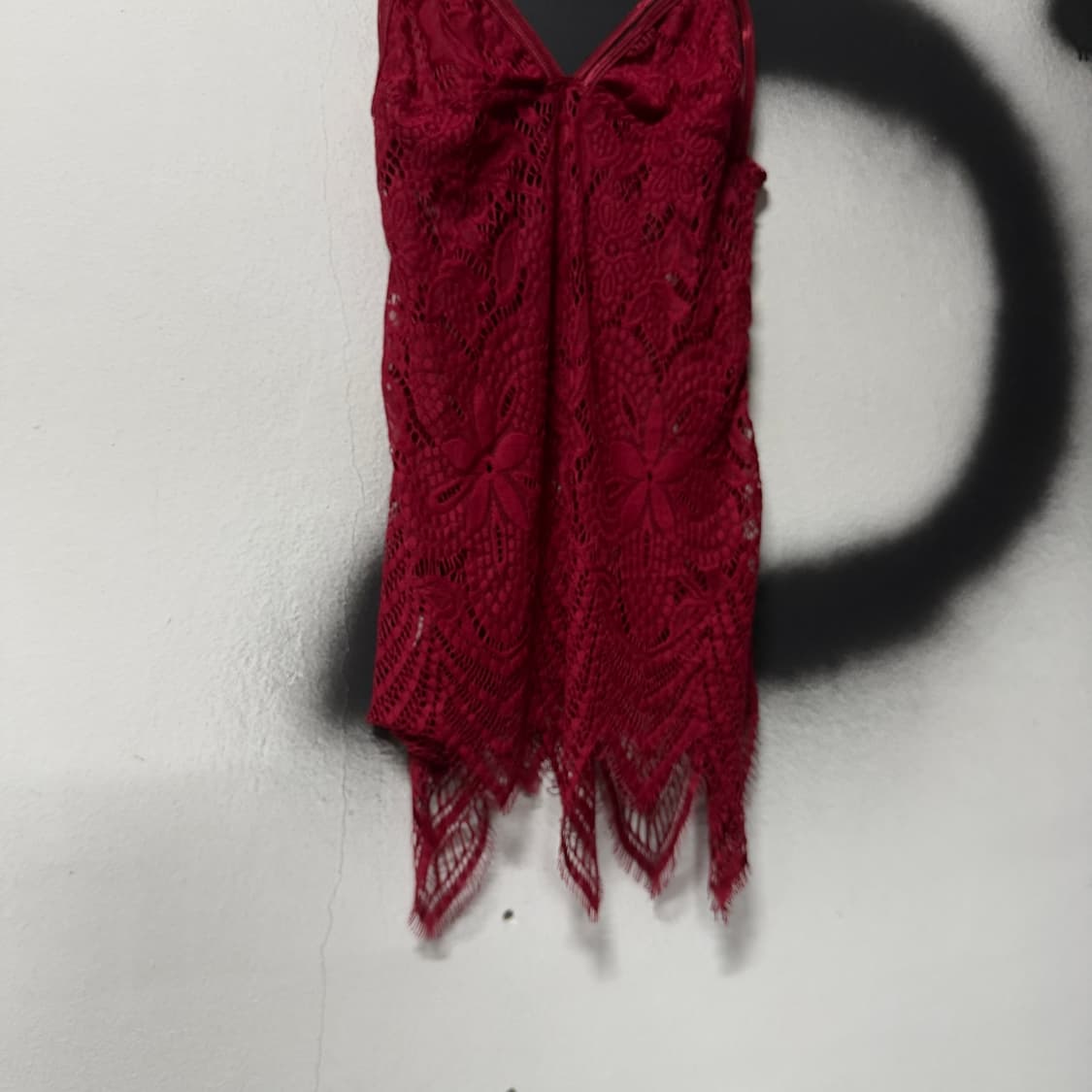 VTG 빈티지 버건디 레이스 레이어드 크로쉐 슬립 원피스 상품이미지4
