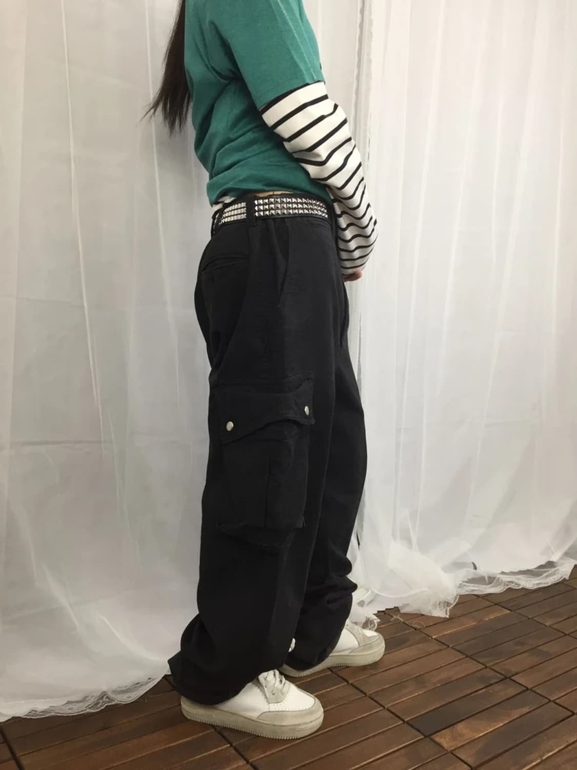 ROUGH-DRESS Black Cargo Pants 상품이미지2