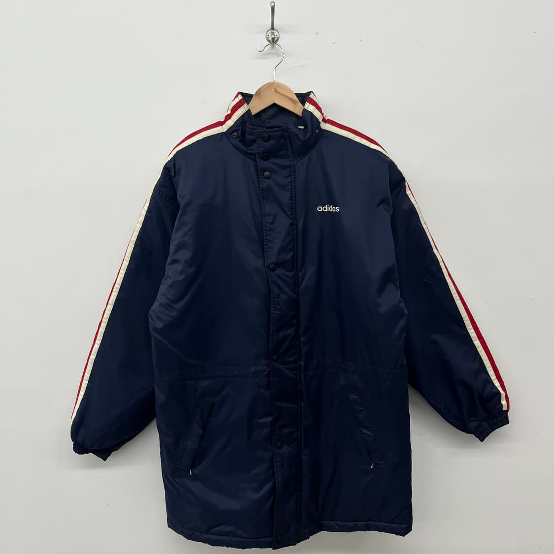 아디다스 네이비 삼선 롱패딩 자켓 남L 상품이미지1