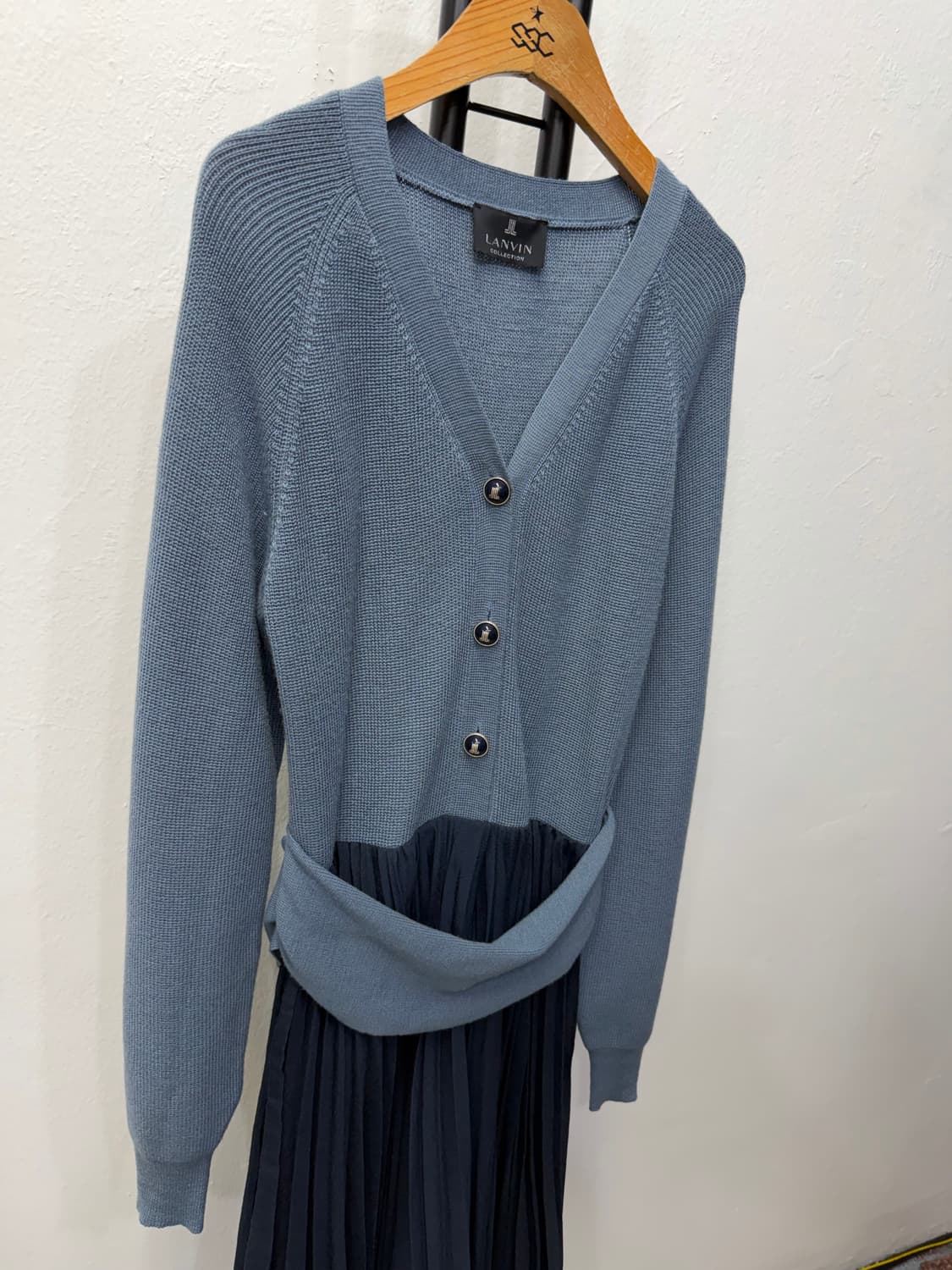 정품) 랑방 한섬 21ss 앙상블 니트 가디건 플리츠 원피스 82 상품이미지2