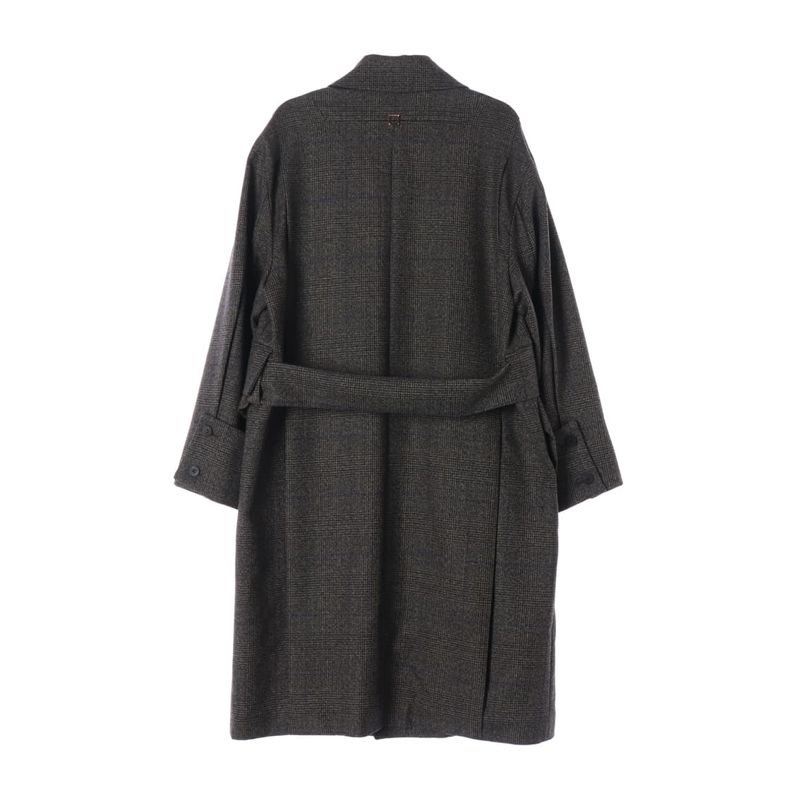 우영미 21FW 울 100% 커프스 메인 체크 턴업 더블 코트 상품이미지2