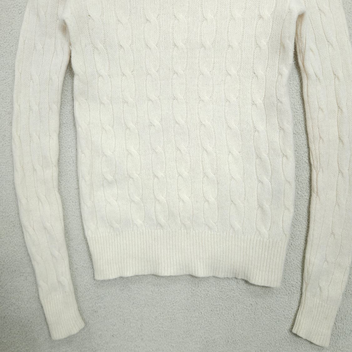 폴로 랄프 로렌 울 캐시미어 케이블 니트 XS 아이보리 상품이미지5