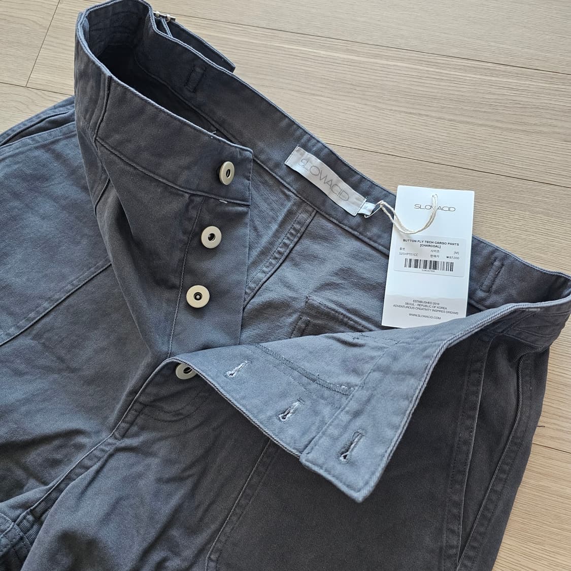 M 31 32 새제품 슬로우애시드 버튼플라이 테크 카고 팬츠 부츠컷 바지 상품이미지6