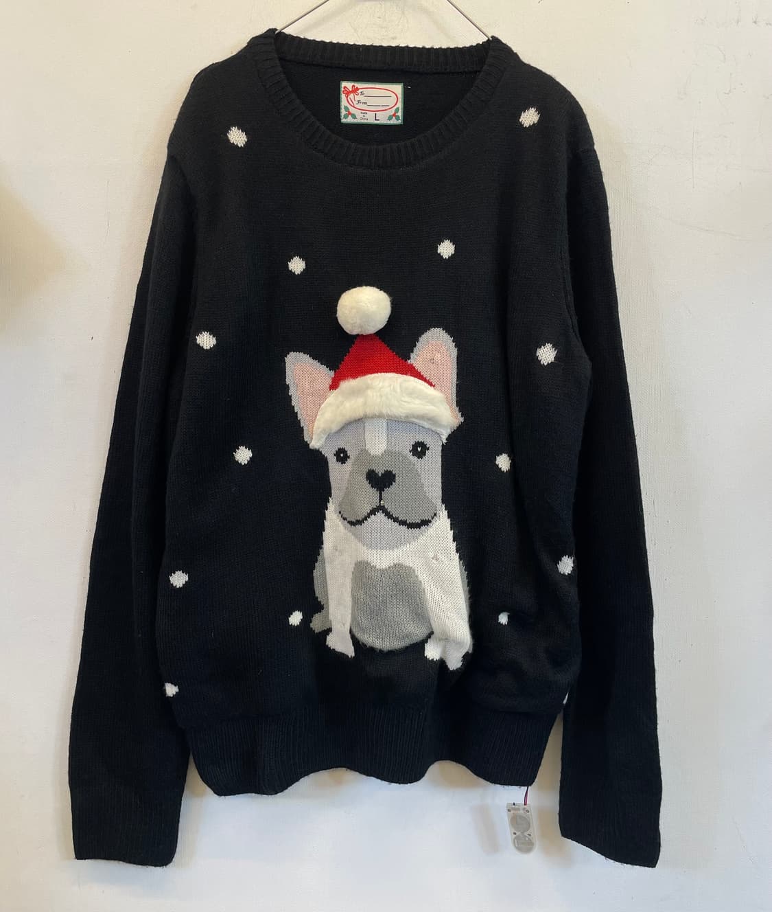 LED 크리스마스 산타강아지니트:) 크리스마스룩연말룩데이트룩스웨터 상품이미지1