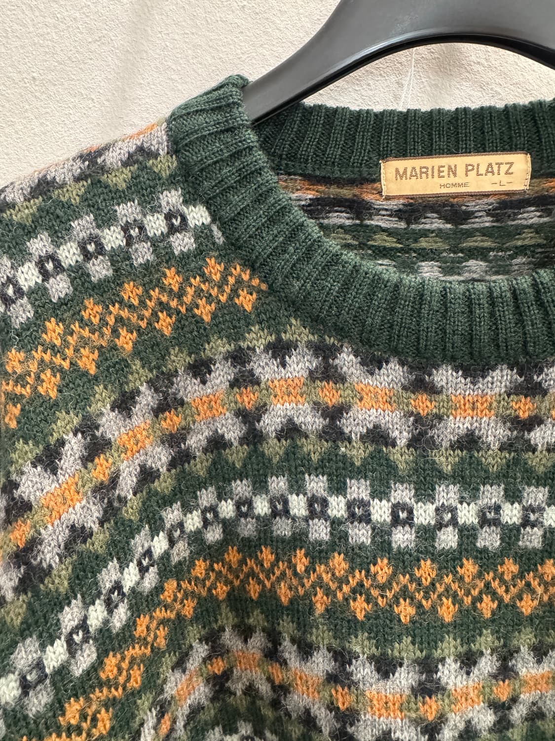 japan vintage 패턴 라운드니트 상품이미지2