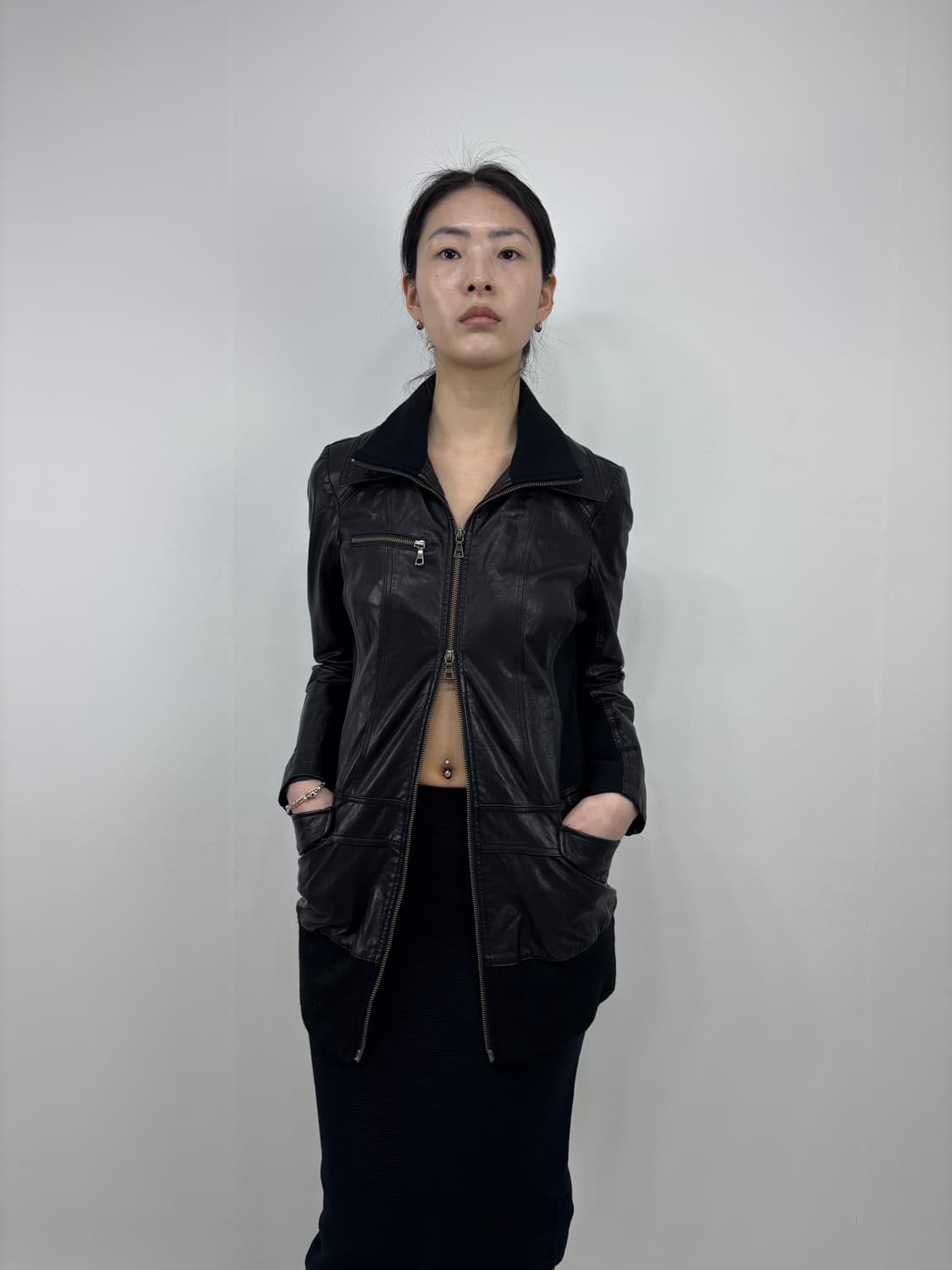 FAUX LEATHER ZIP UP JACKET 상품이미지1