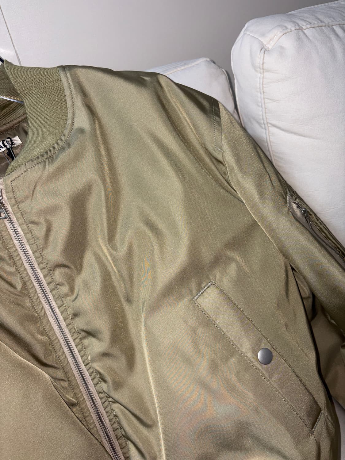 오라리 하이 실크 트윌 플라이트 블루종 MA-1 (새상품, 0사이즈) 상품이미지7