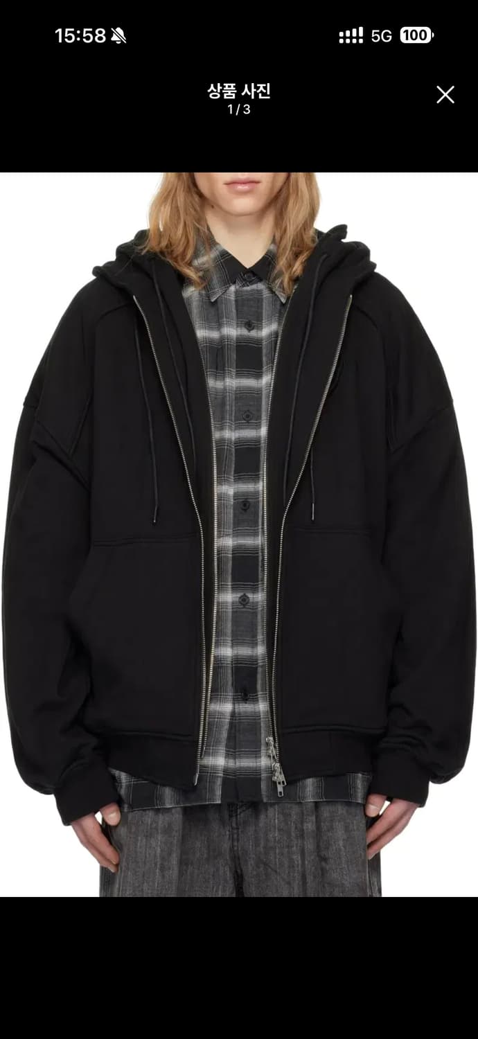 [L] 준지 25FW 더블레이어드 후드집업 상품이미지3