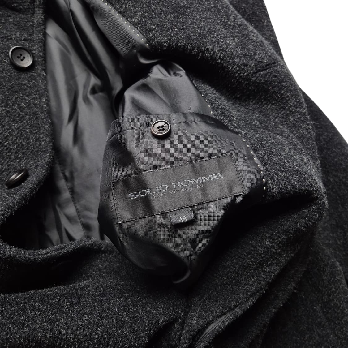 [48] 솔리드옴므 모헤어 블렌드 벨티드 코트 상품이미지8