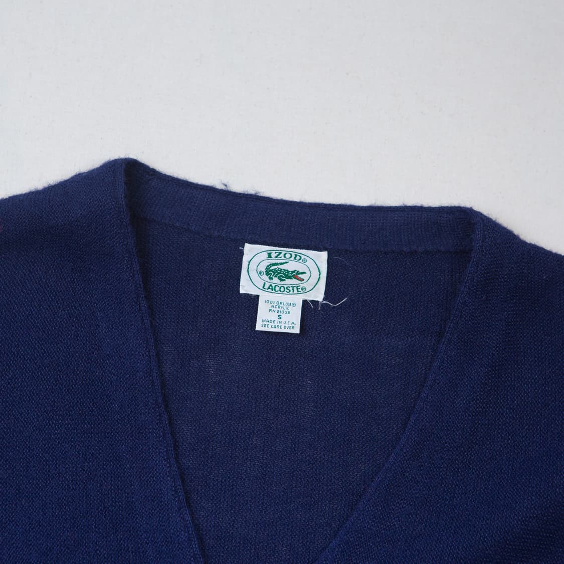 80s IZOD 라코스테 아크릴 가디건 네이비 상품이미지4