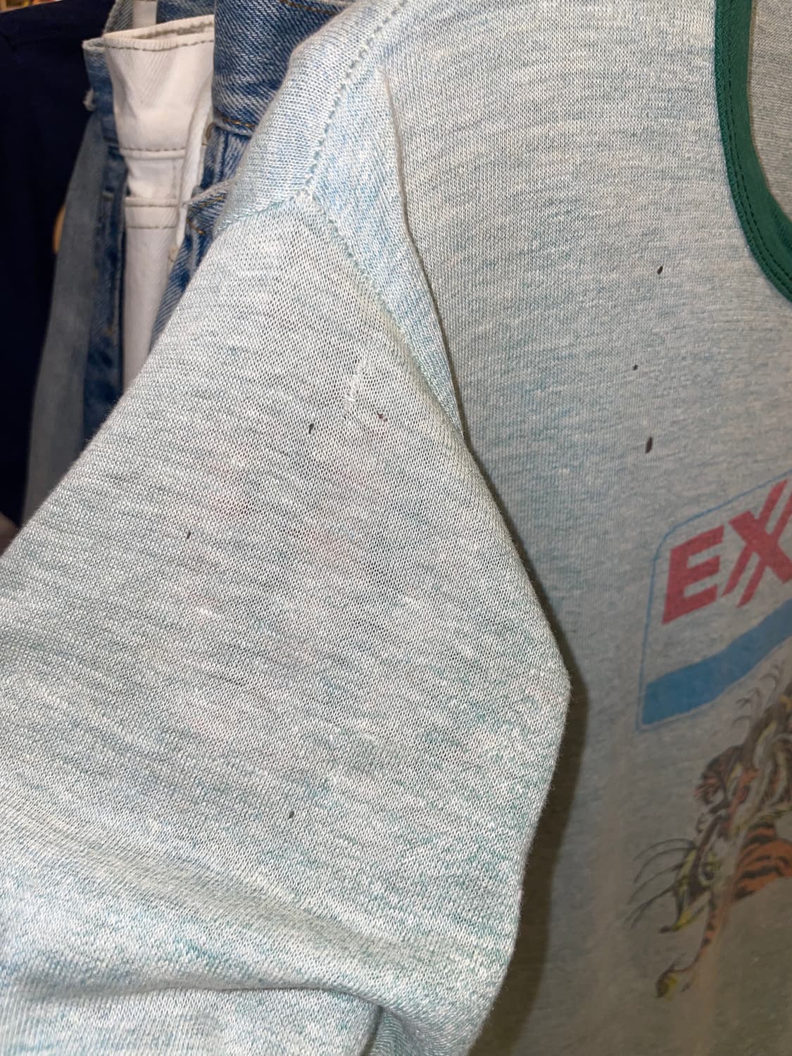 1970-80's Vintage Exxon Tiger Ringer Tee 상품이미지5